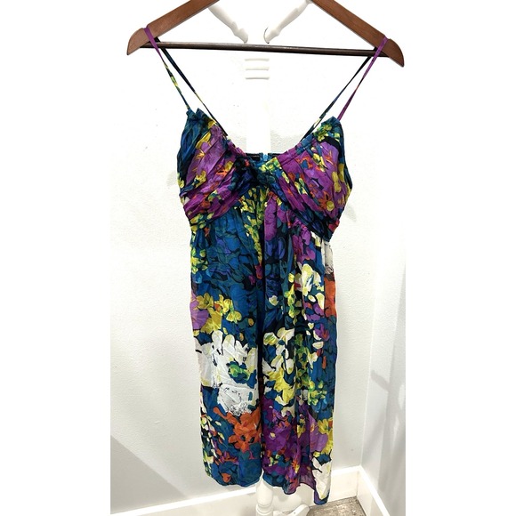 Vintage Y2K Dress 100% Silk Size‎ 4 Whimsical Fairy Glam Sweetheart Empire 2000s - Picture 2 of 10